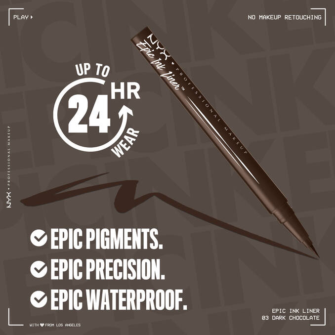 Nyx Epic Ink Liner Delineador De Ojos Líquido A Prueba De Agua.