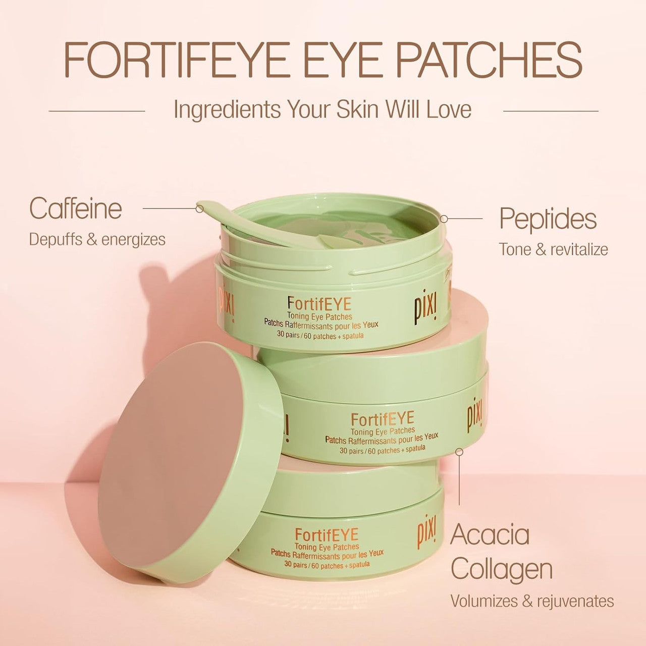 Pixi FortifEYE Parches De Hidrogel Tonificantes y Reafirmantes.